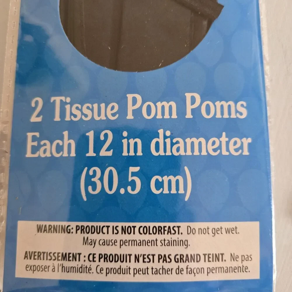 Lot of 8 (4 Packs) Black Tissue Pom Poms 12
